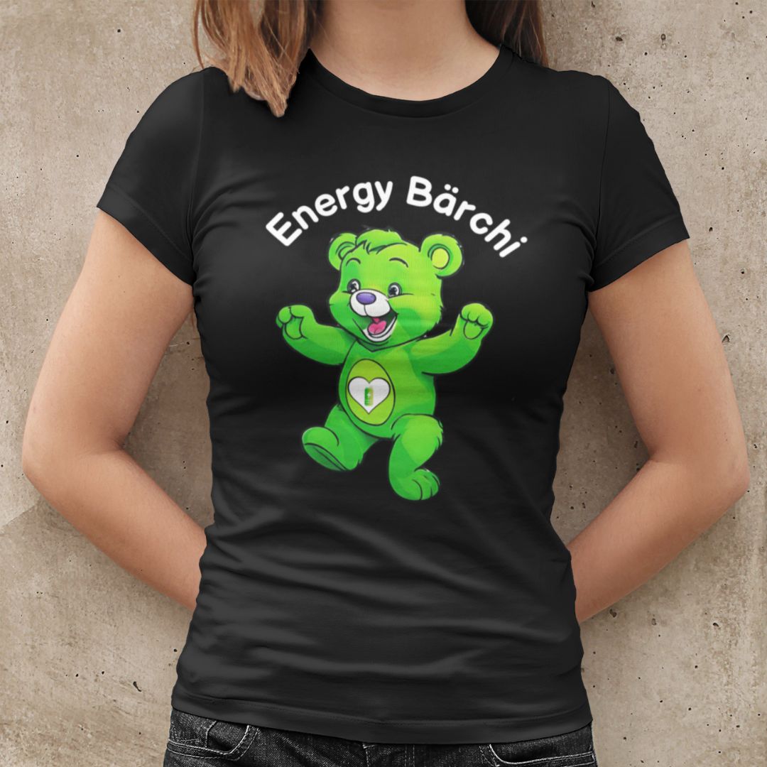 Glücksbärchi Tshirt Frau Energy Bärchi schwarz
