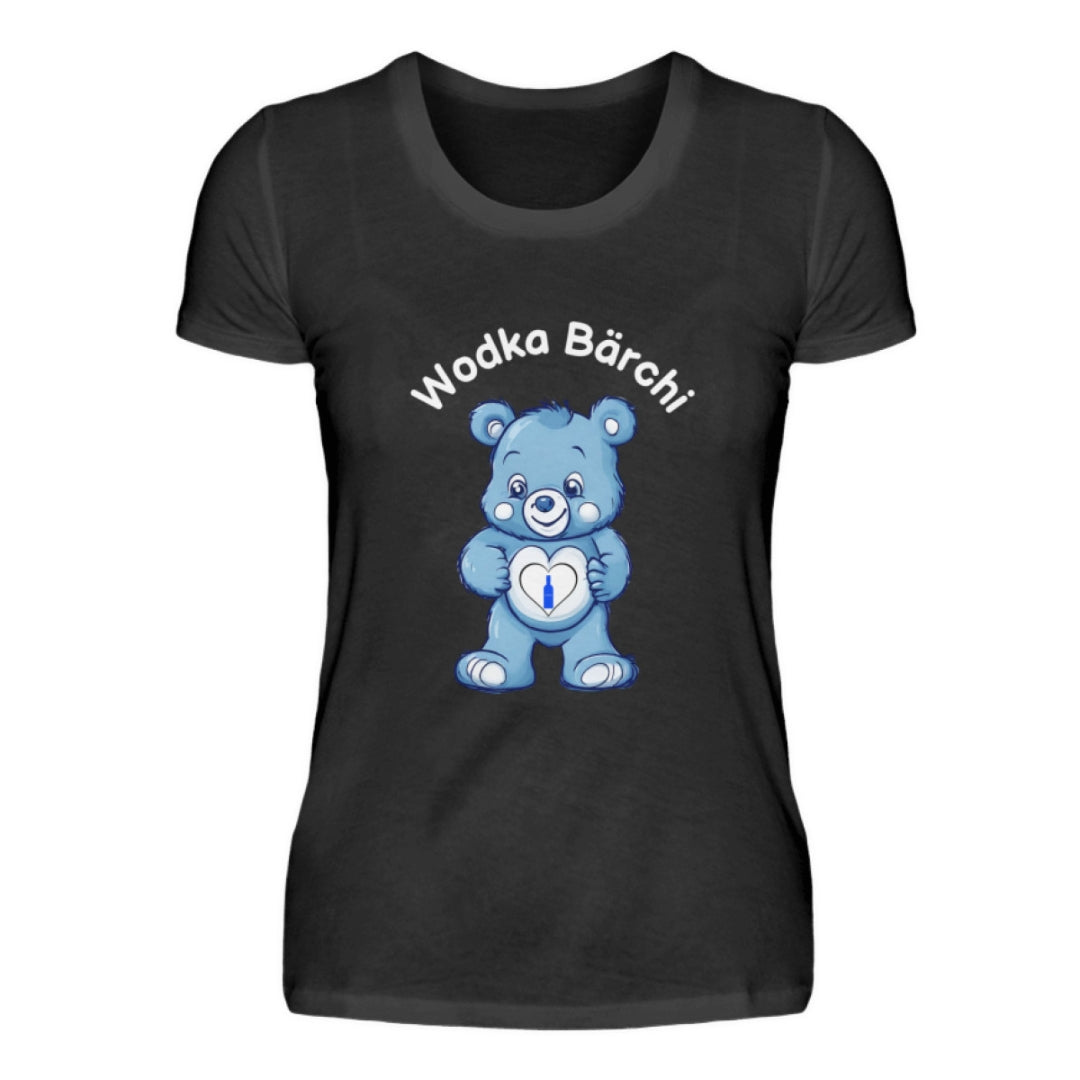 Glücksbärchi Tshirt Frau Wodka Bärchi schwarz