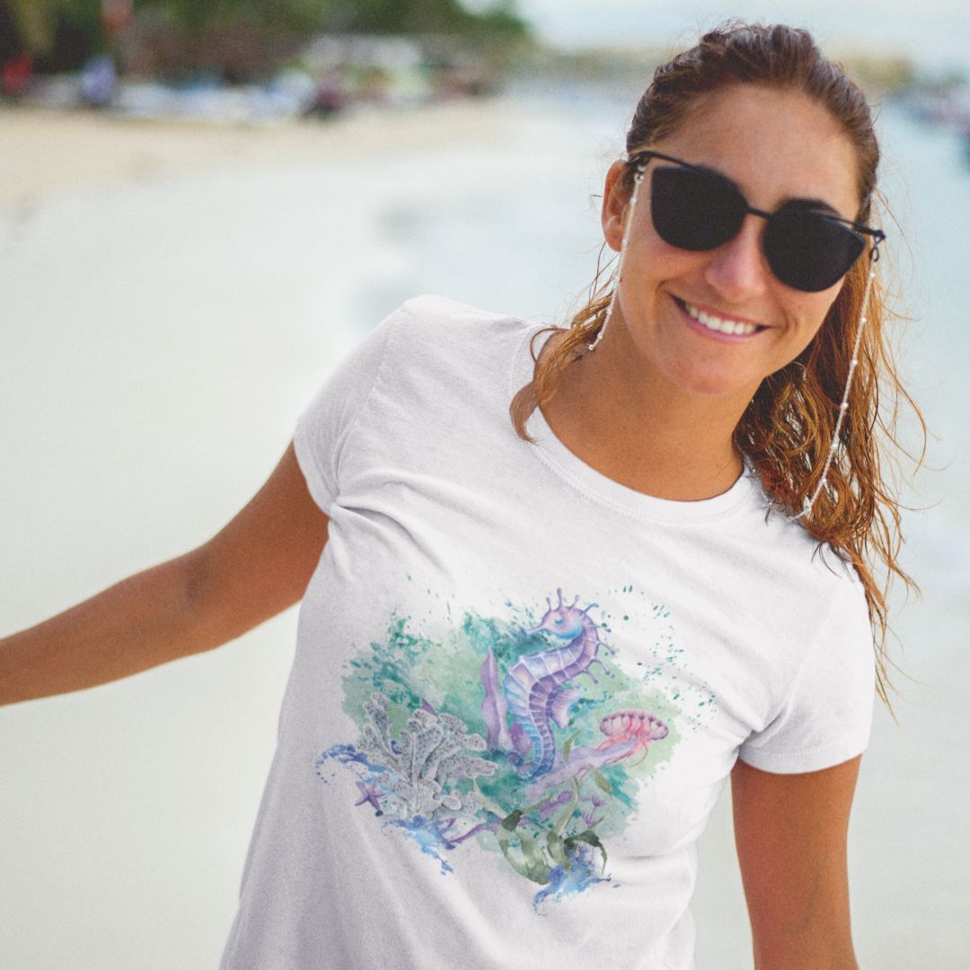 OCEAN Seahorse | Damen Organic Shirt