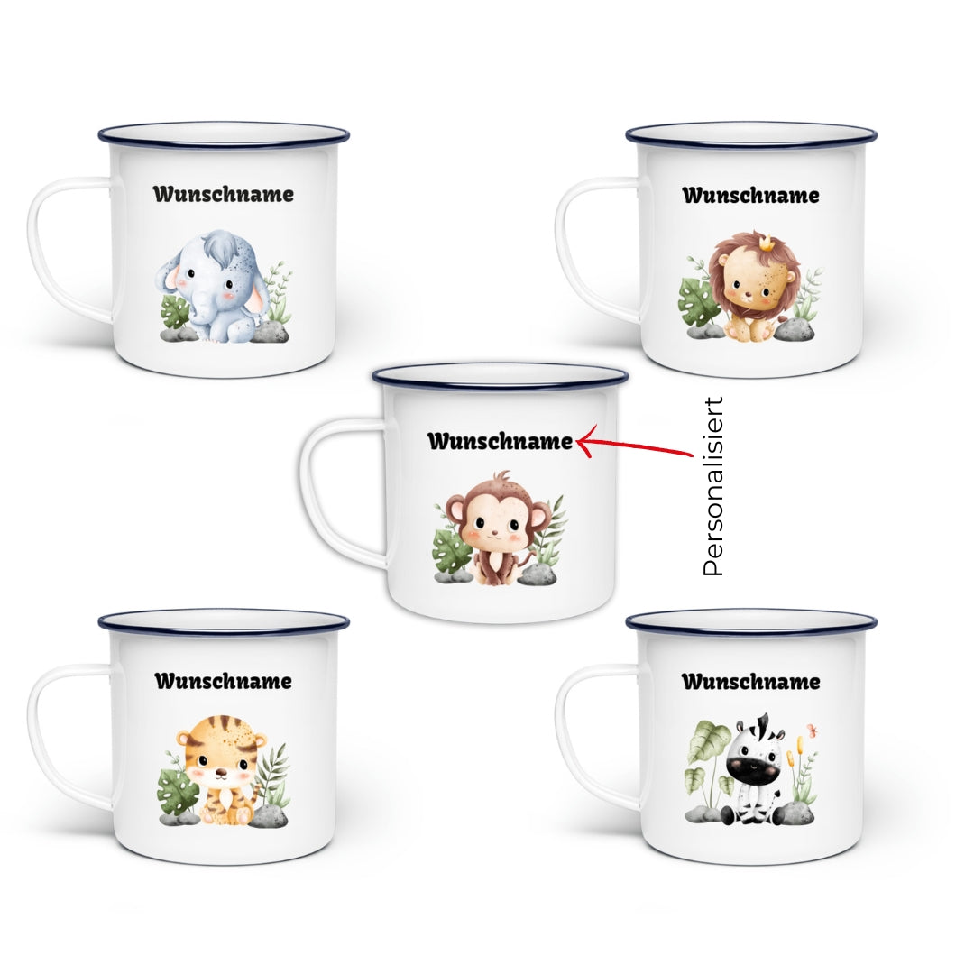 DSCHUNGEL - personalisiert | Emaille Tasse