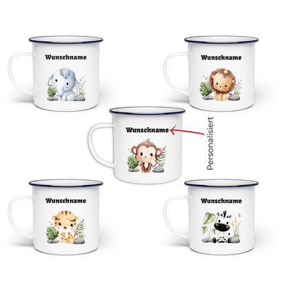 DSCHUNGEL - personalisiert | Emaille Tasse