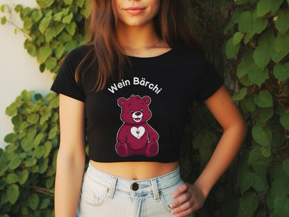 Wein Bärchi | Damen Organic Crop Top