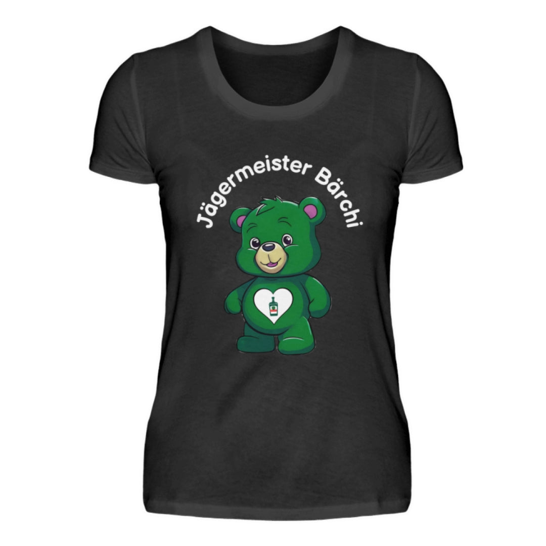 Glücksbärchi Tshirt Frau Jägermeister Bärchi schwarz