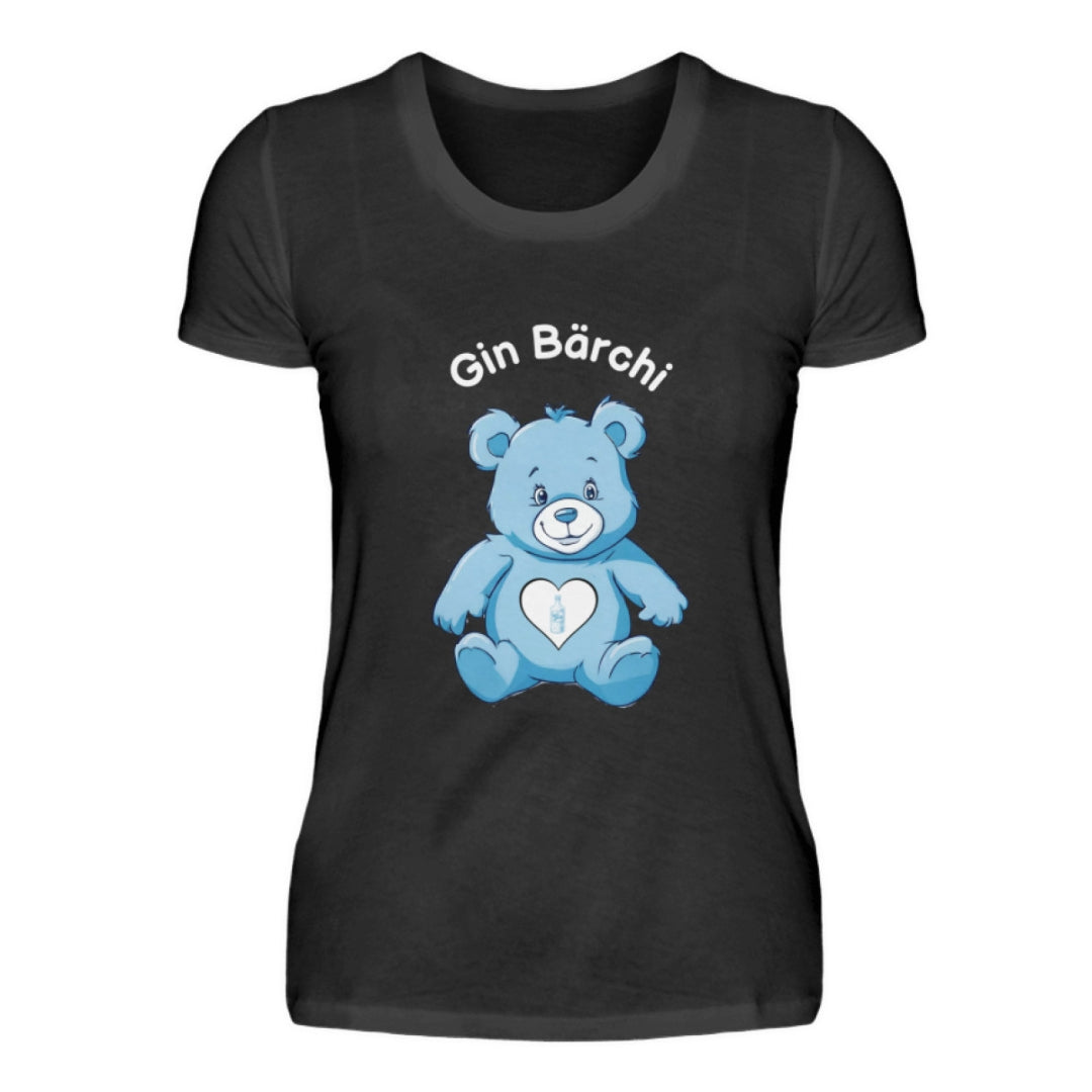 Glücksbärchi Tshirt Frau Gin Bärchi schwarz