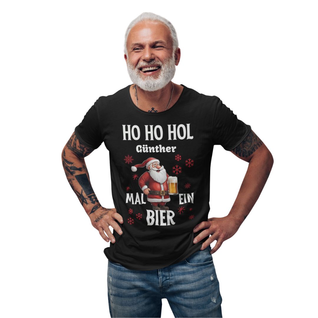 HO HO HOL Bier Santa - personalisiert | Herren Premium Shirt