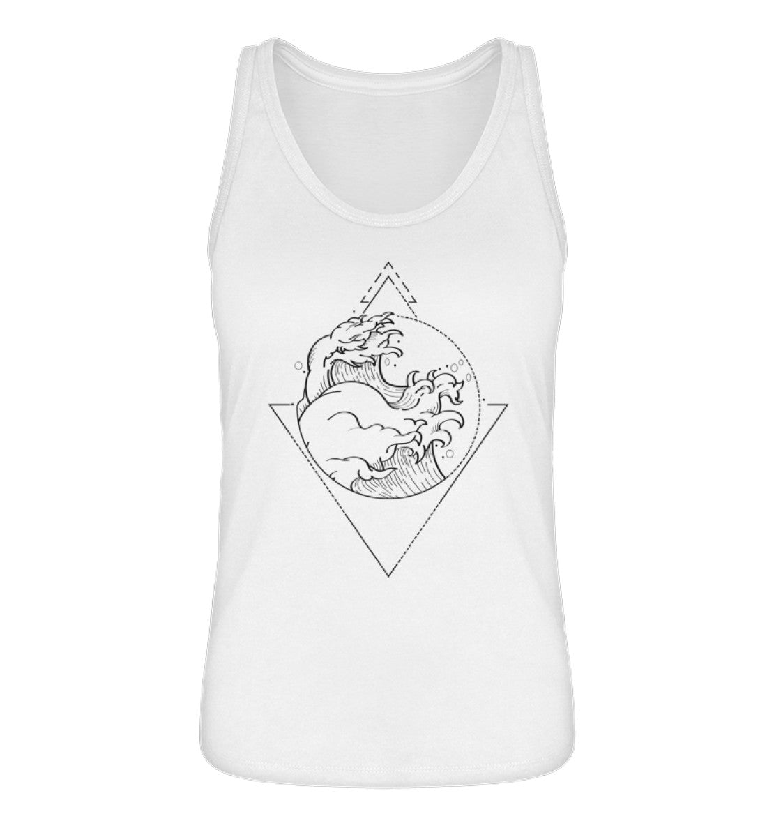 VISUALMOTIVATION - Organic Frauen Tanktop ST/ST - Motiv: Wellen und Dreiecke. Shirtfarbe: White-3