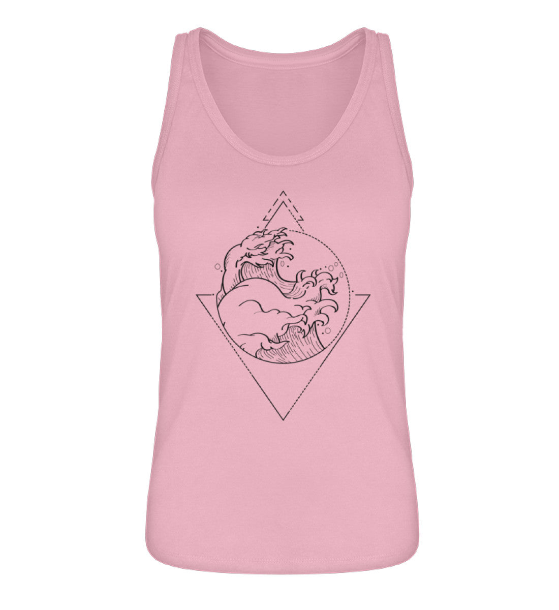 VISUALMOTIVATION - Organic Frauen Tanktop ST/ST - Motiv: Wellen und Dreiecke. Shirtfarbe: Cotton Pink-6883