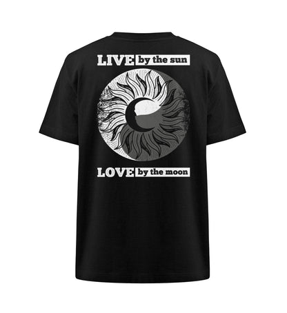 VISUALMOTIVATION Unisex Organic Oversized Shirt ST/ST - Live by the sun Love by the moon, yin yang - schwarz