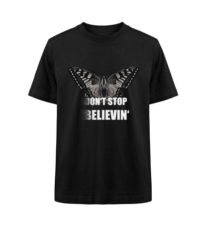 VISUALMOTIVATION Unisex Organic Oversized Shirt ST/ST - Butterfly, don't stop believin - schwarz