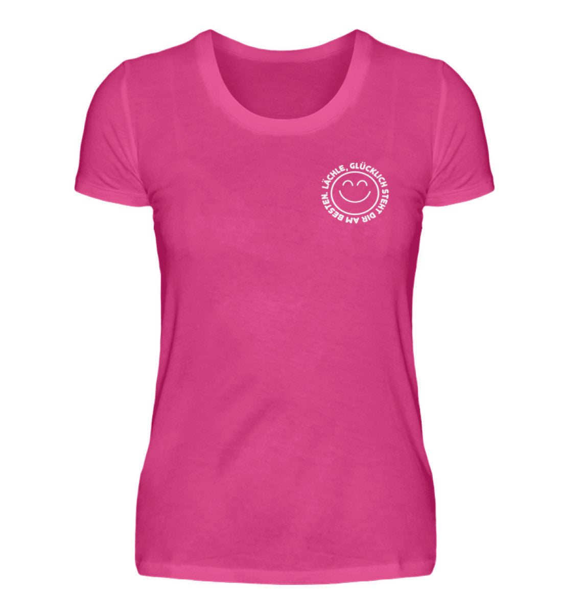 Visualmotivation Premiumshirt - Lächle, glücklich steht dir am Besten - pink